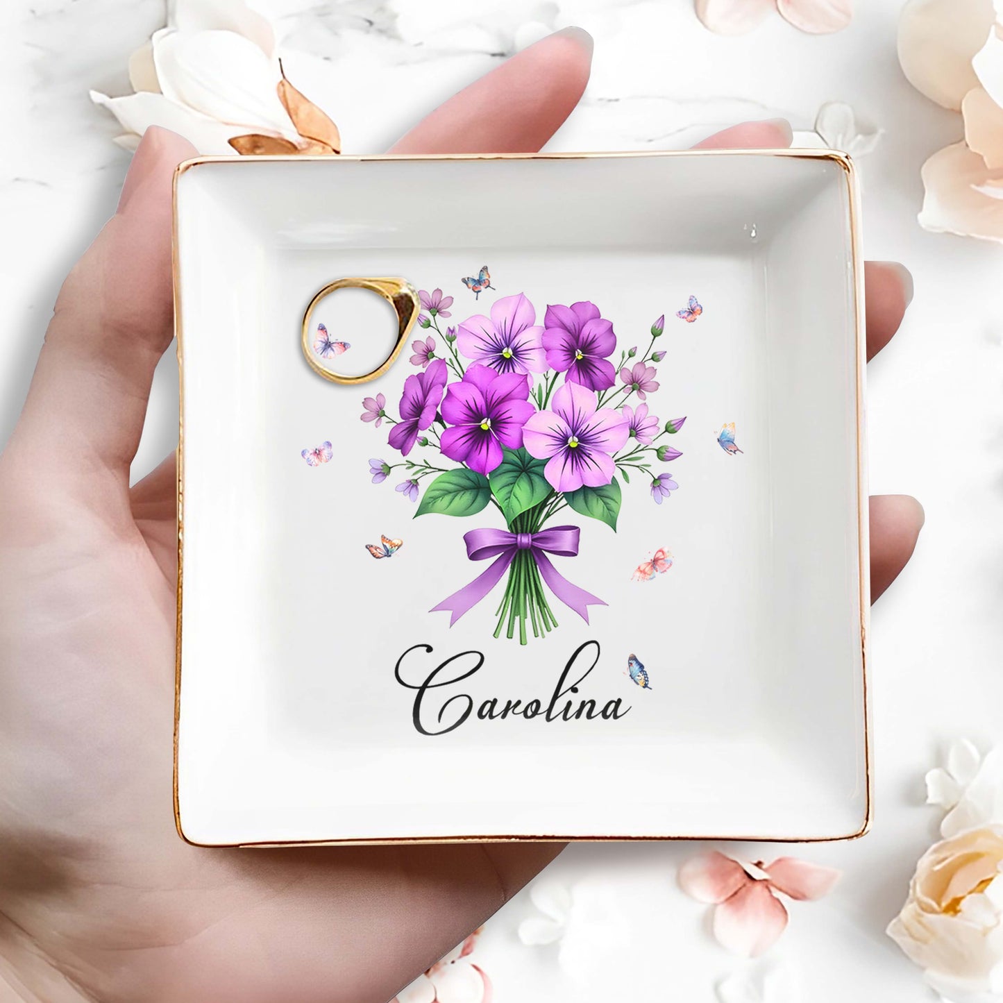 Charming Floral Design With Butterflies Perfect For Personalization