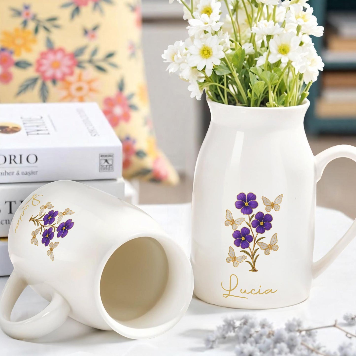Elegant Flowers And Fluttering Butterflies Design