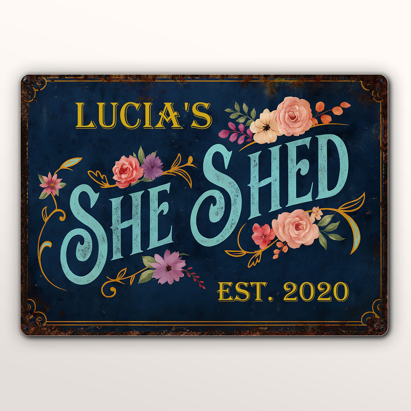 She Shed With Beautiful Floral Design