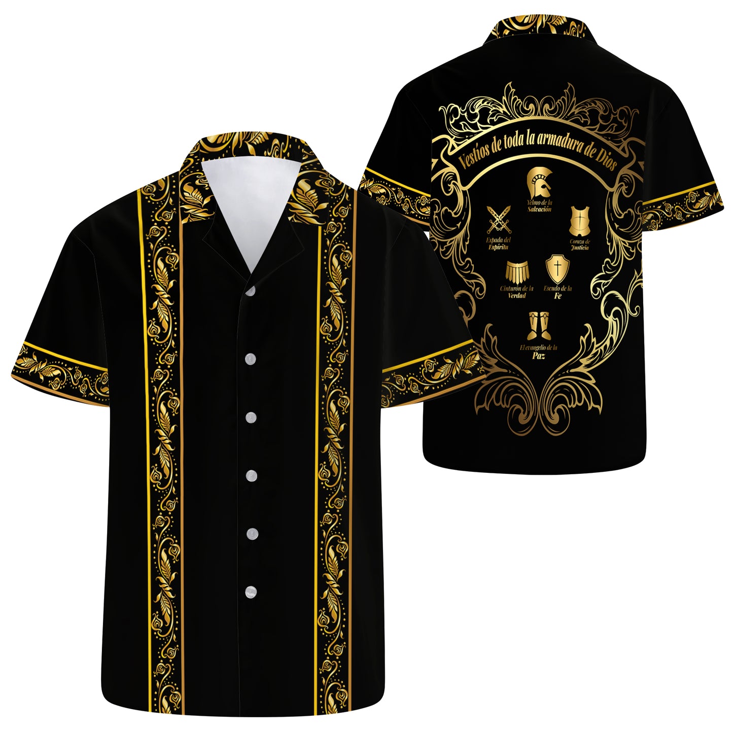 Vestíos De Toda Armadura De Dios - Chemise hawaïenne unisexe personnalisée personnalisée - HW_MX04