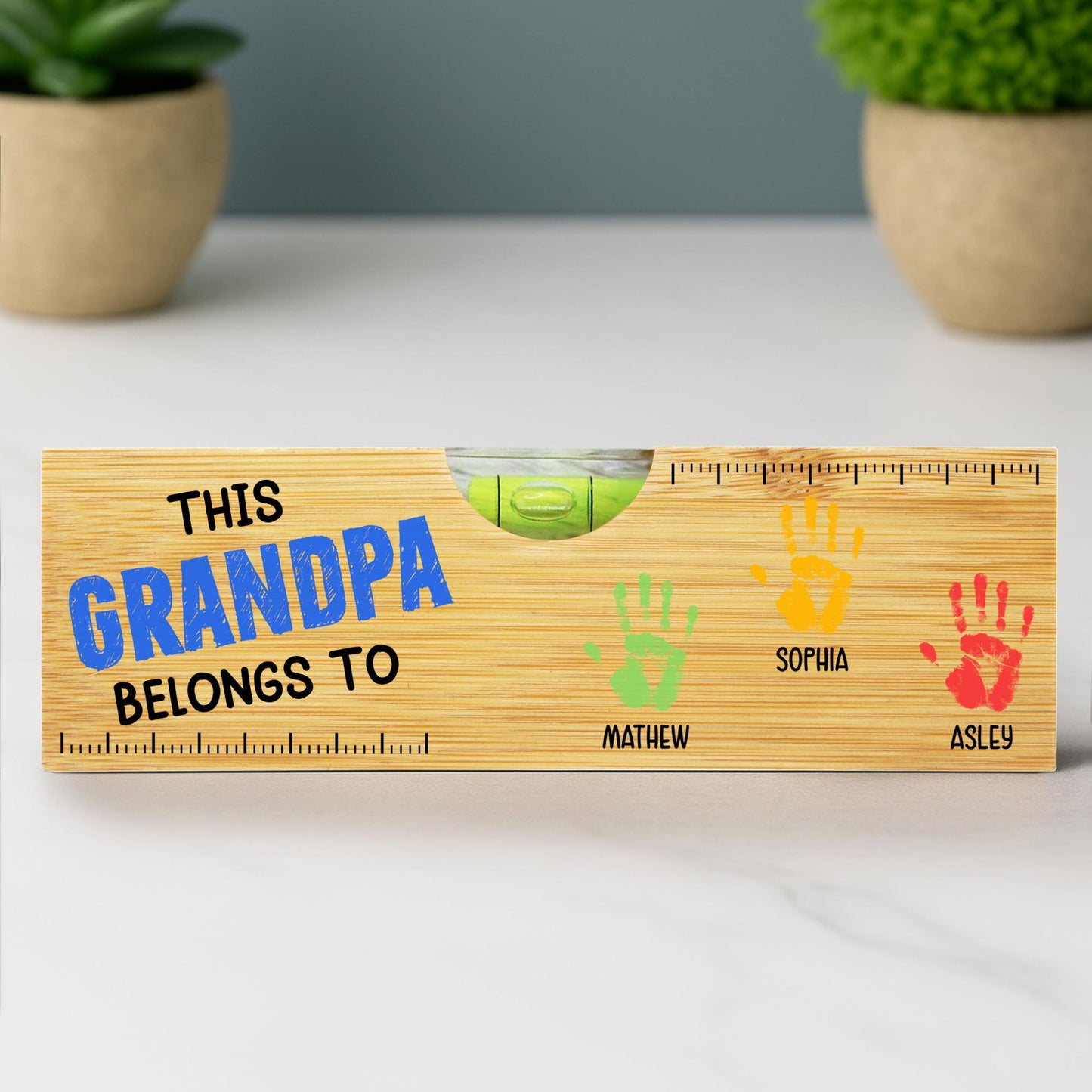 This Grandpa Belongs To, Handprints, Bottle Opener, Spirit Level
