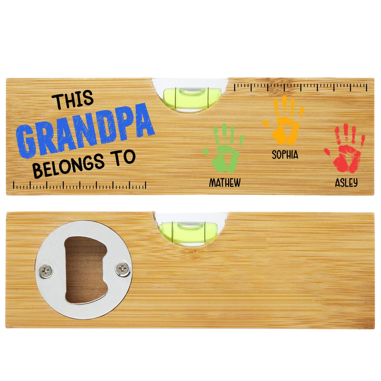 This Grandpa Belongs To, Handprints, Bottle Opener, Spirit Level