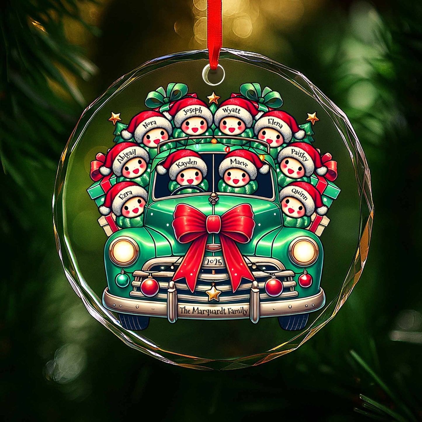 Décoration de Noël familiale - Décoration de Noël en verre personnalisée - FAM007_CGOR
