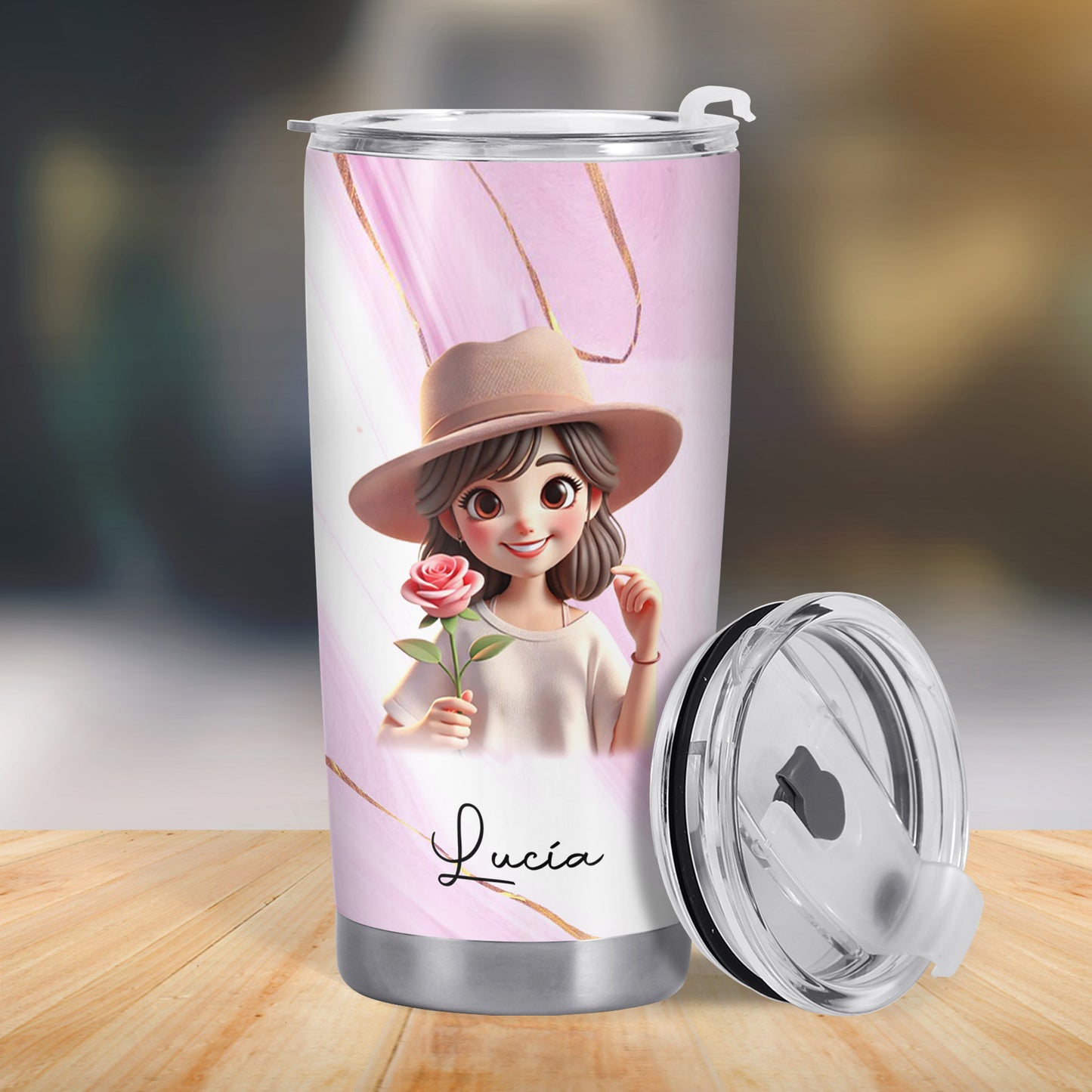 À ma petite-fille, je t'aime, grand-mère ! Gobelet personnalisé en acier inoxydable 590 ml, 850 ml – FAM066_TB