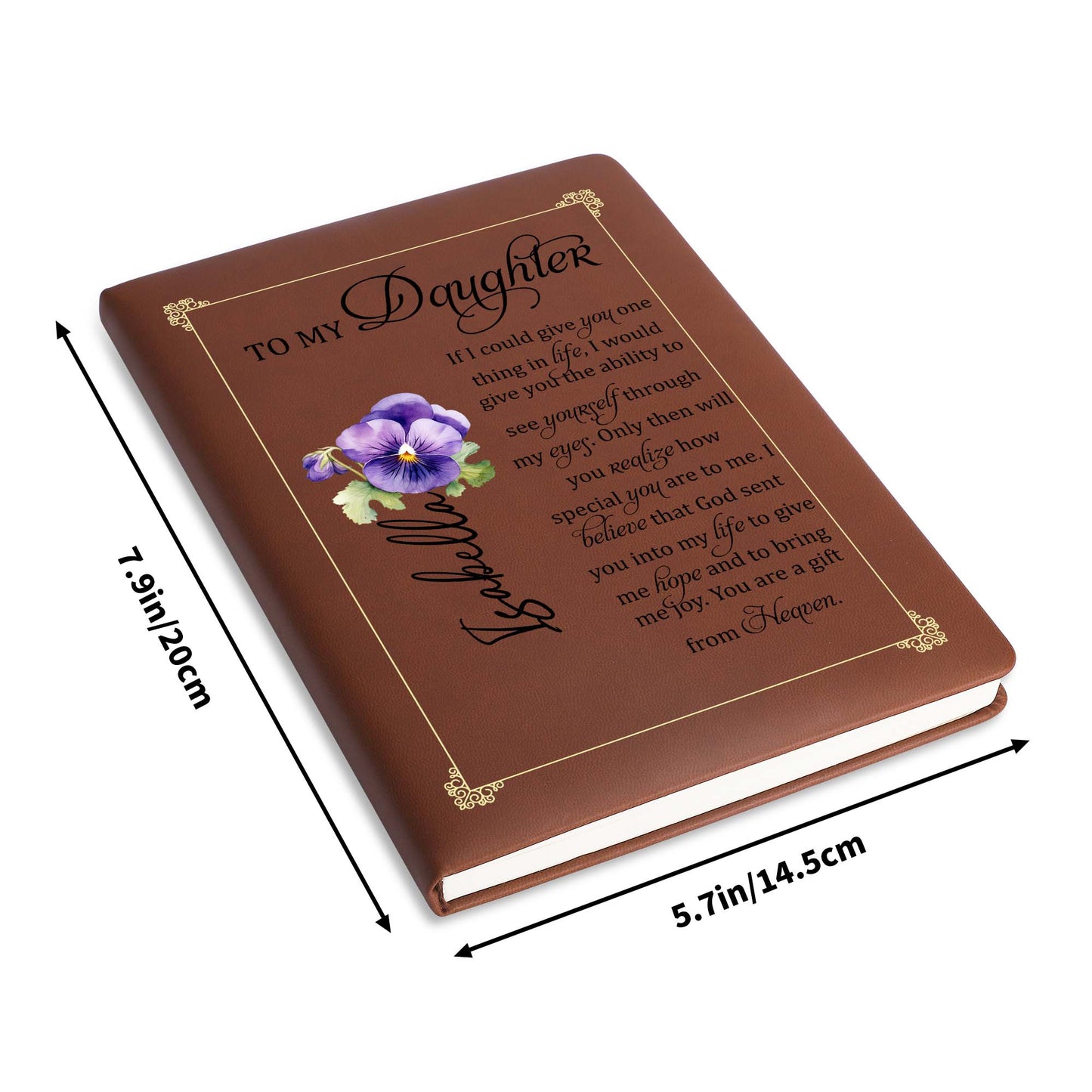 A Gift From Heaven With Beautiful Flowers - Personalized Custom Leather Journal - FAM071_JRNL