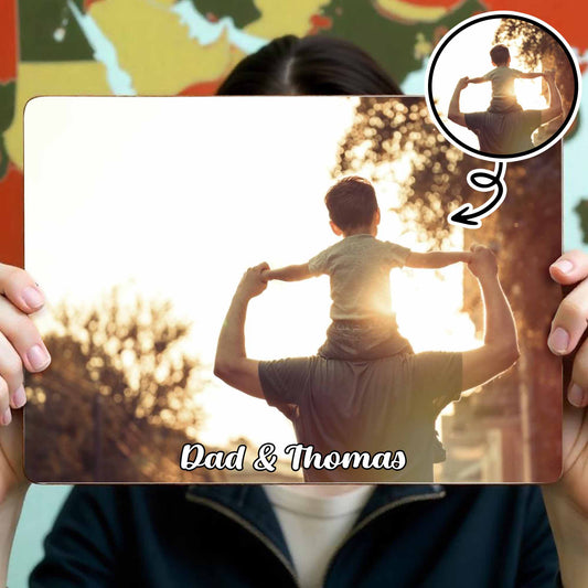 Atesora estos momentos, captura cada recuerdo, padre e hijo - Letrero metálico personalizado - FAM076_MSIGN