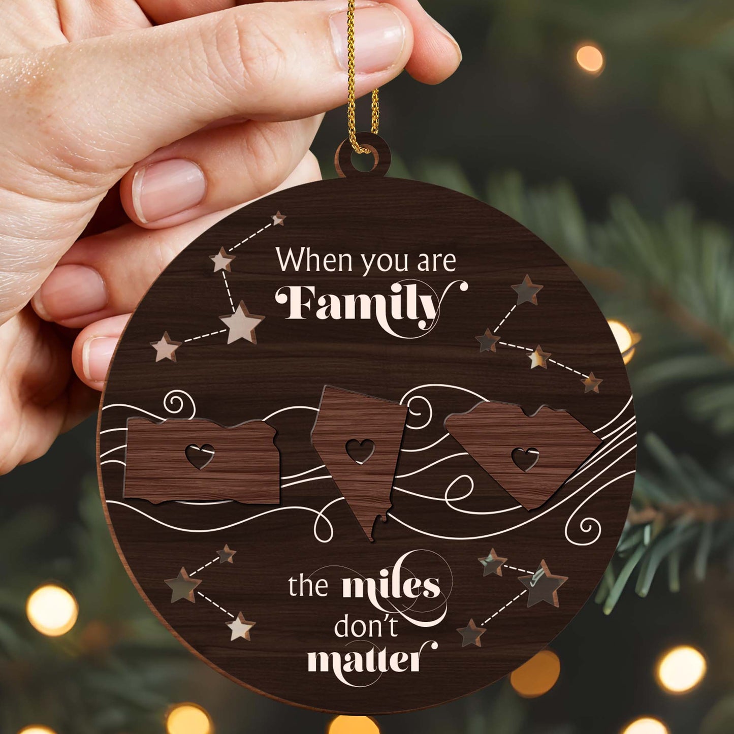 When You Are Family The Miles Don't Matter States And Hearts Design