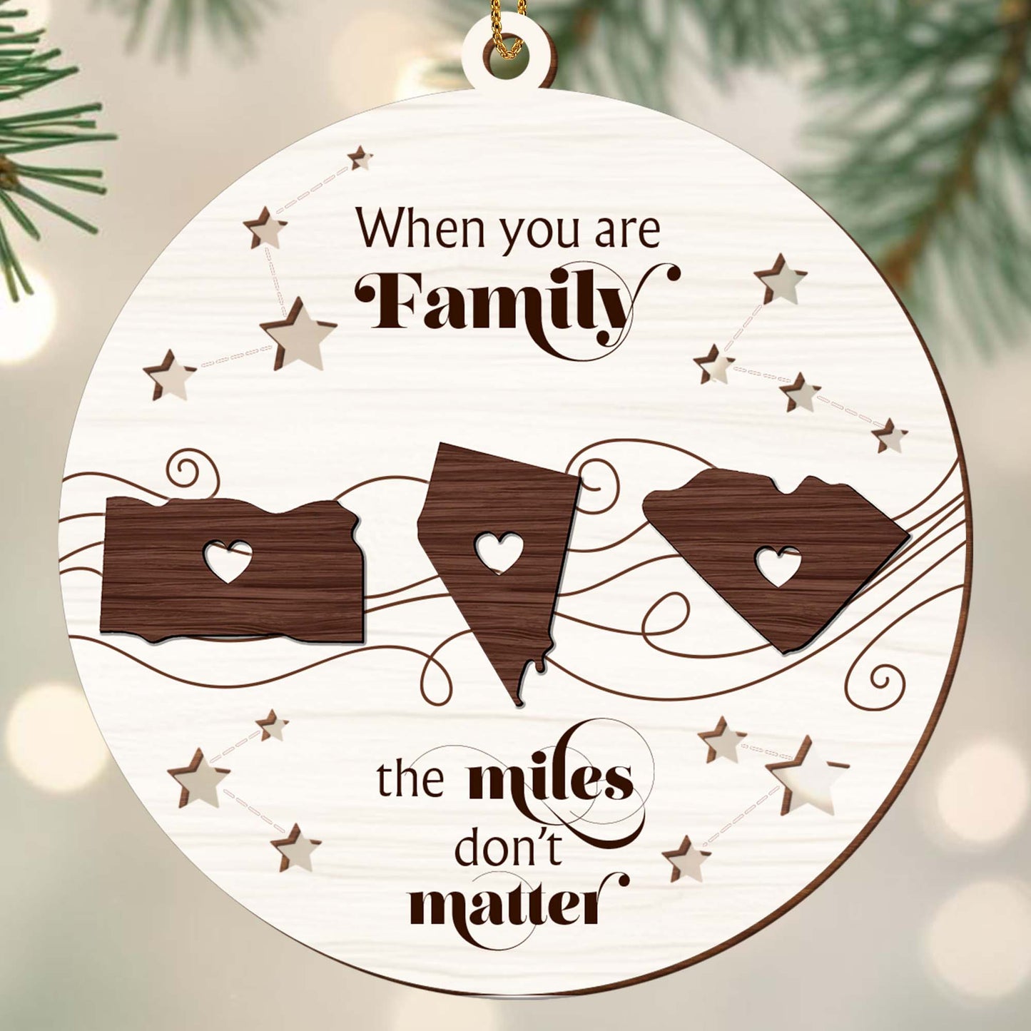 When You Are Family The Miles Don't Matter States And Hearts Design
