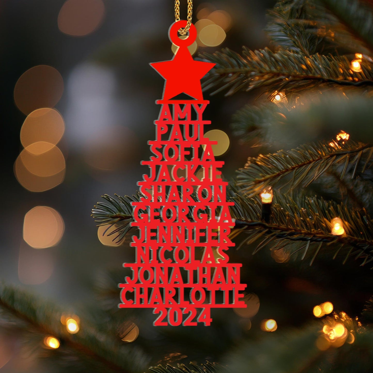 Décoration personnalisée « Amour familial éternel » – Décoration acrylique personnalisée, cadeau de Noël – FAM093_ACO