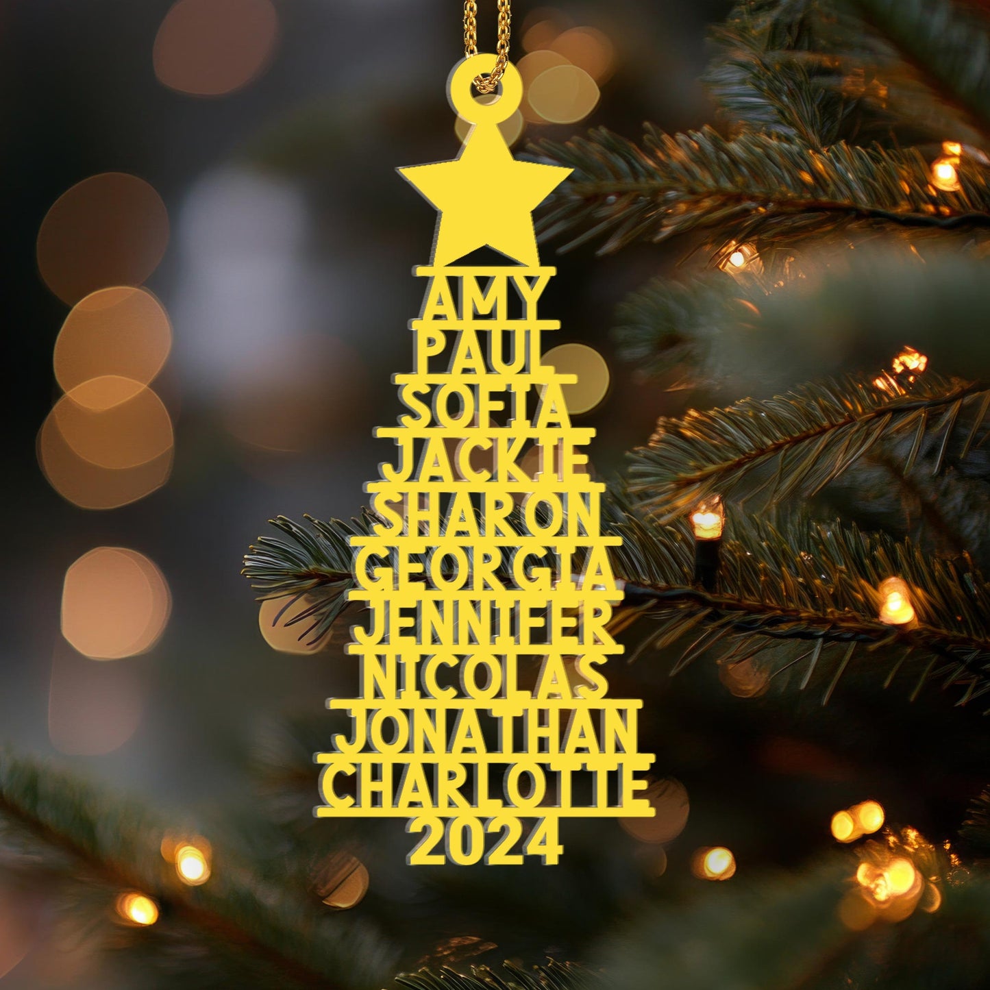 Décoration personnalisée « Amour familial éternel » – Décoration acrylique personnalisée, cadeau de Noël – FAM093_ACO