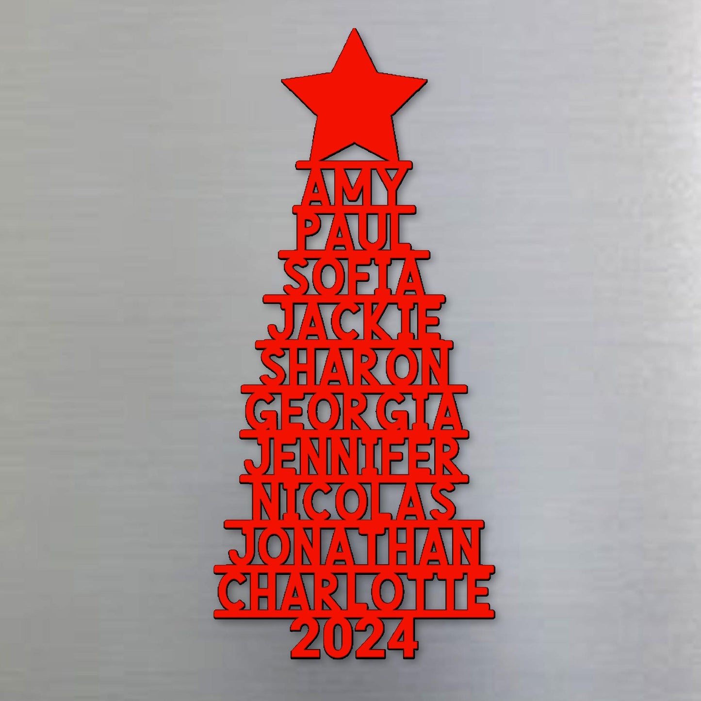 Customizable Family Christmas Tree Magnet