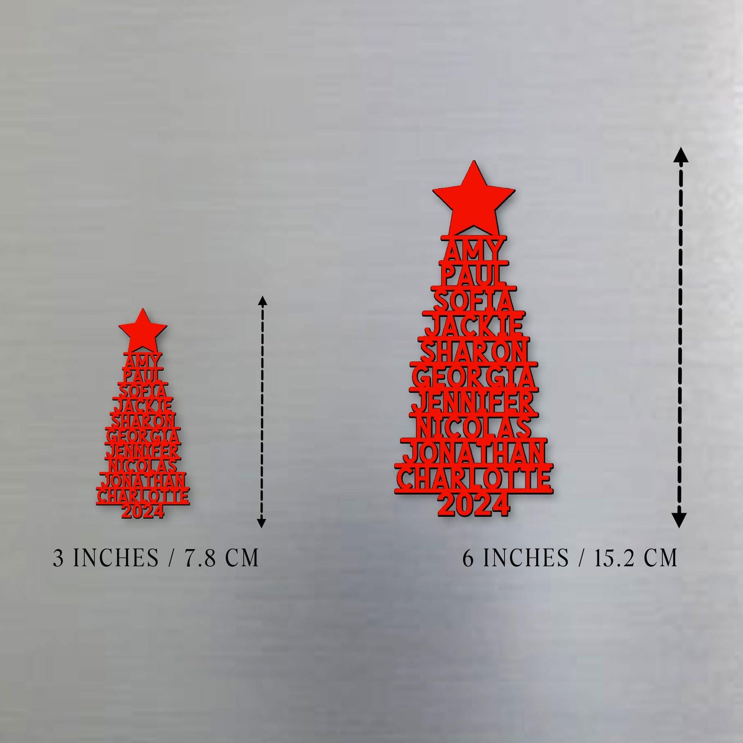 Customizable Family Christmas Tree Magnet