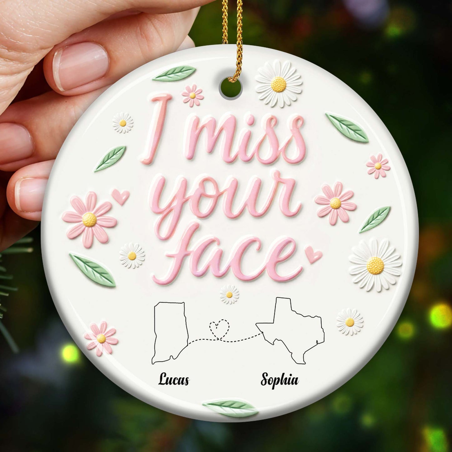 I Miss Your Face Script Font With Flowers and Leaves