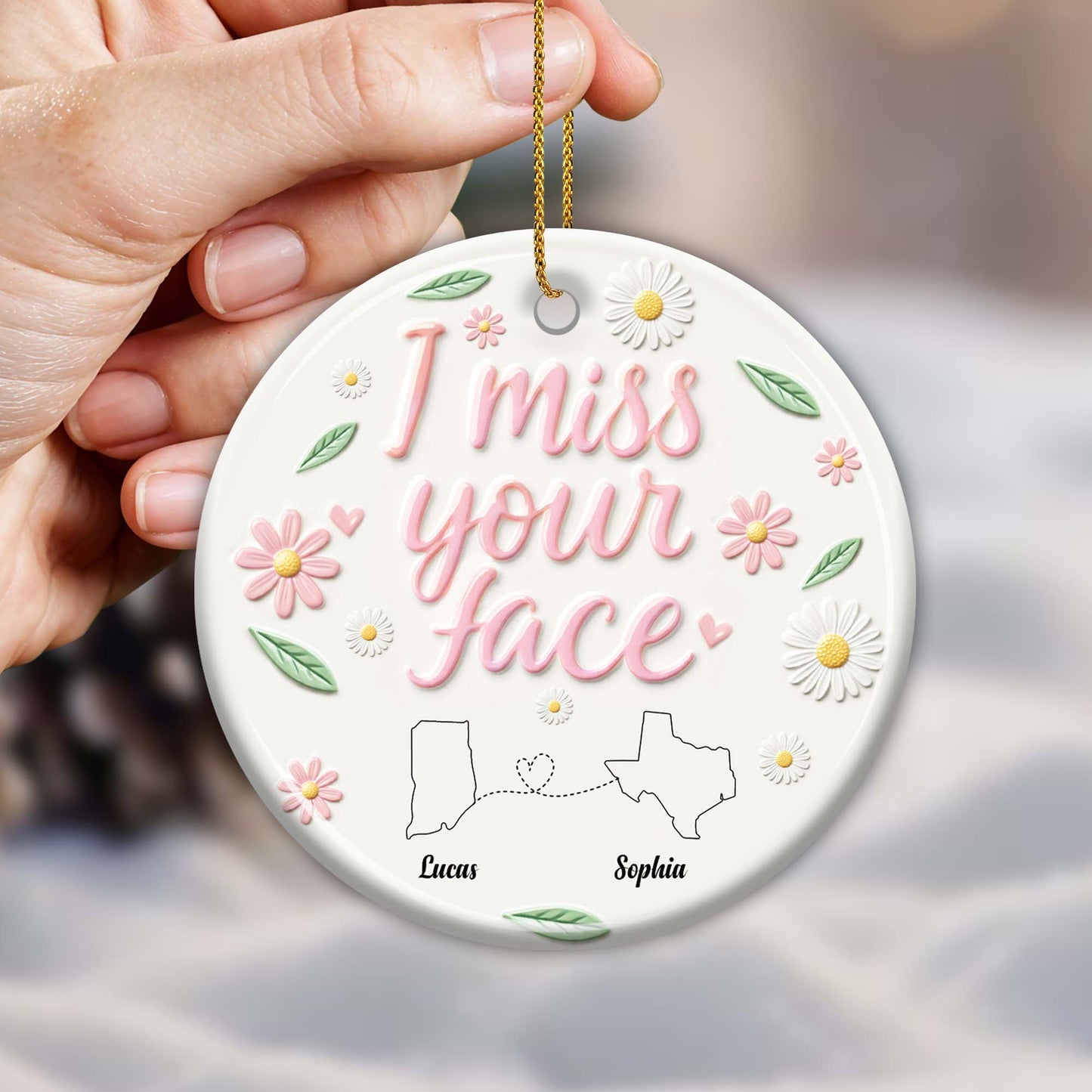 I Miss Your Face Script Font With Flowers and Leaves