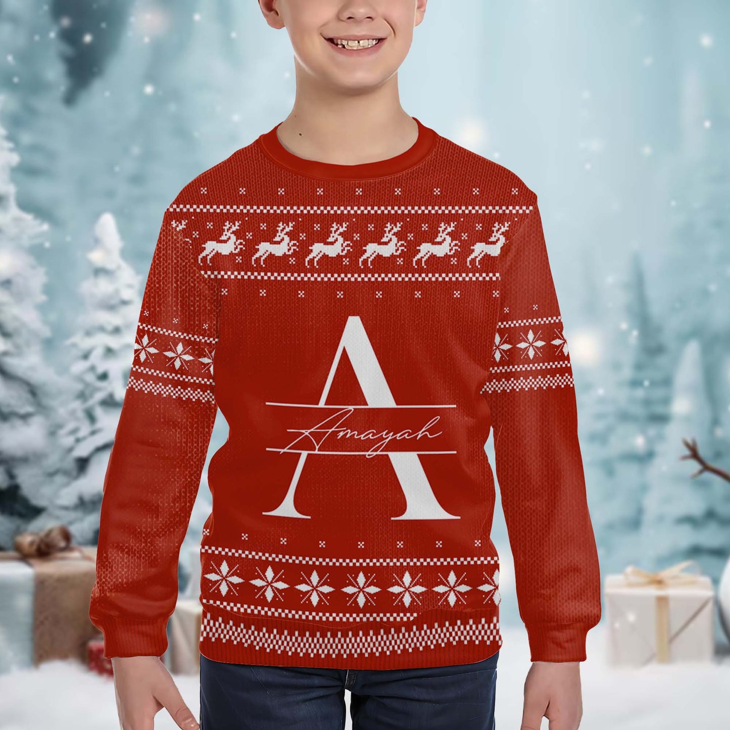 Warm Wishes And Joyful Reindeer Jumps Sweater