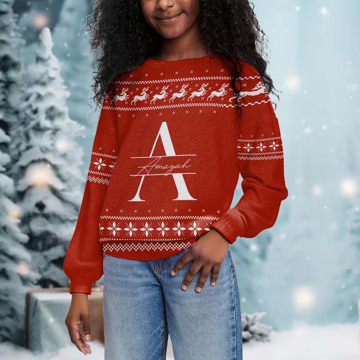 Warm Wishes And Joyful Reindeer Jumps Sweater