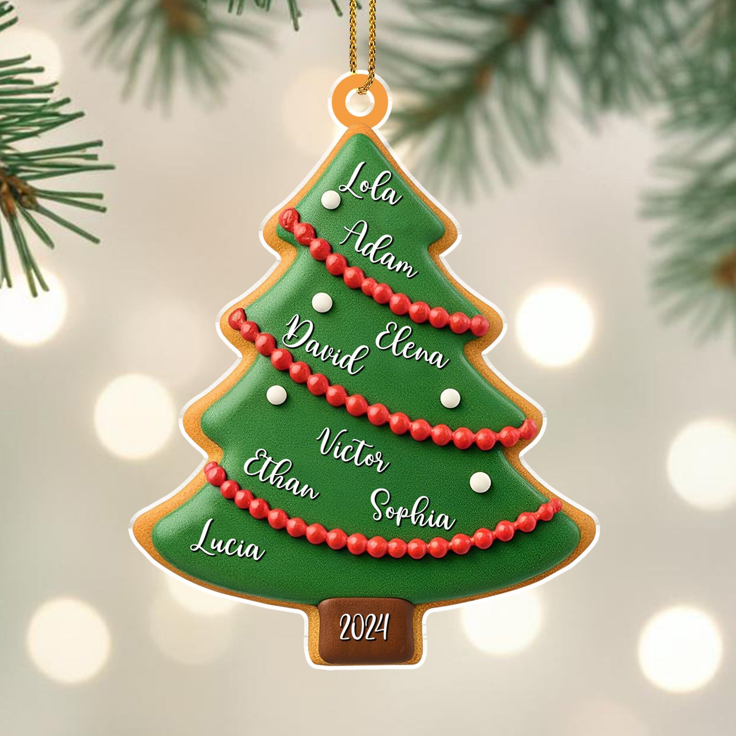 Célébrez votre arbre généalogique avec une décoration personnalisable – Décoration acrylique personnalisée, cadeau de Noël – FAM123_ACO
