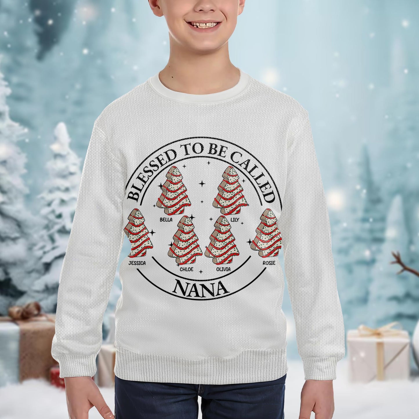 Blessed To Be Called Nana Christmas Tree Jumper