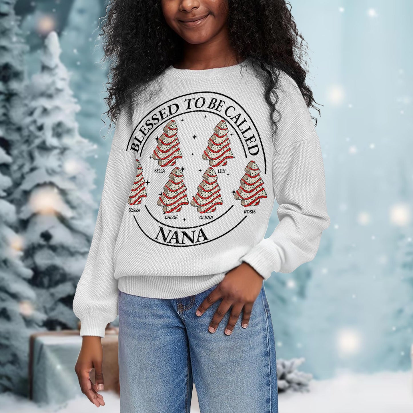 Blessed To Be Called Nana Christmas Tree Jumper