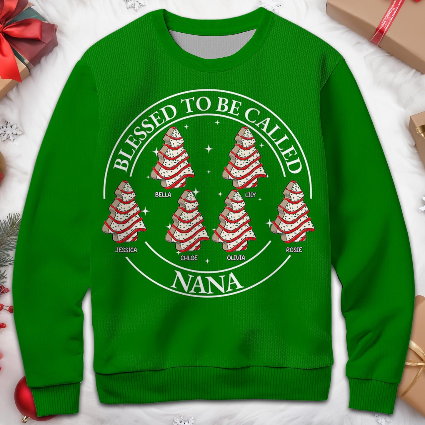 Blessed To Be Called Nana Christmas Tree Jumper