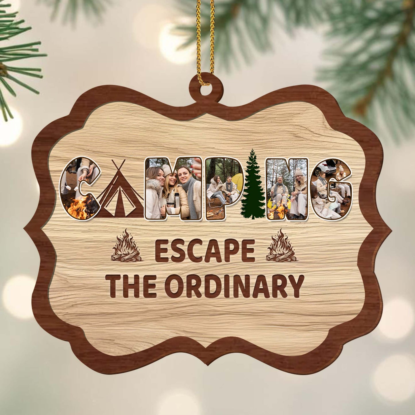 The Best Memories Are Made Camping Ornaments - Personalized Custom Wood Ornament, Custom Shaped - FAM132_WDO