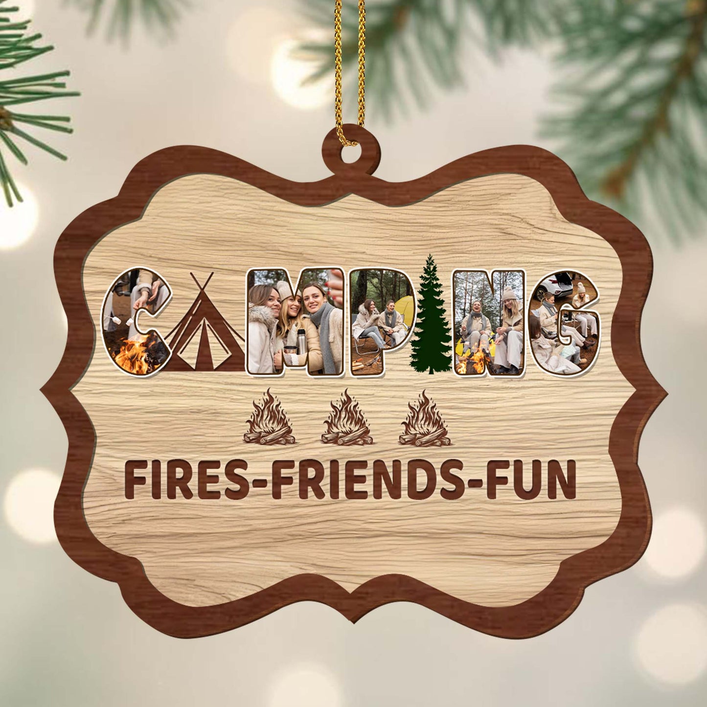 The Best Memories Are Made Camping Ornaments - Personalized Custom Wood Ornament, Custom Shaped - FAM132_WDO