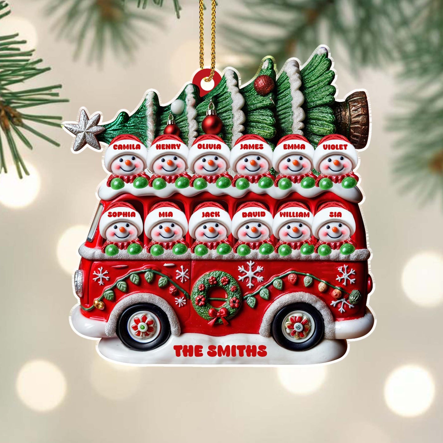 Celebrate Family And Love With Christmas Tree And Snowmen