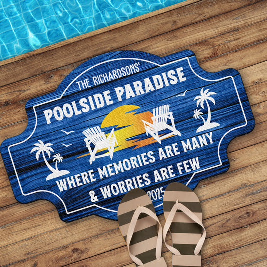 Poolside Paradise, Palm Trees & Beach Chairs