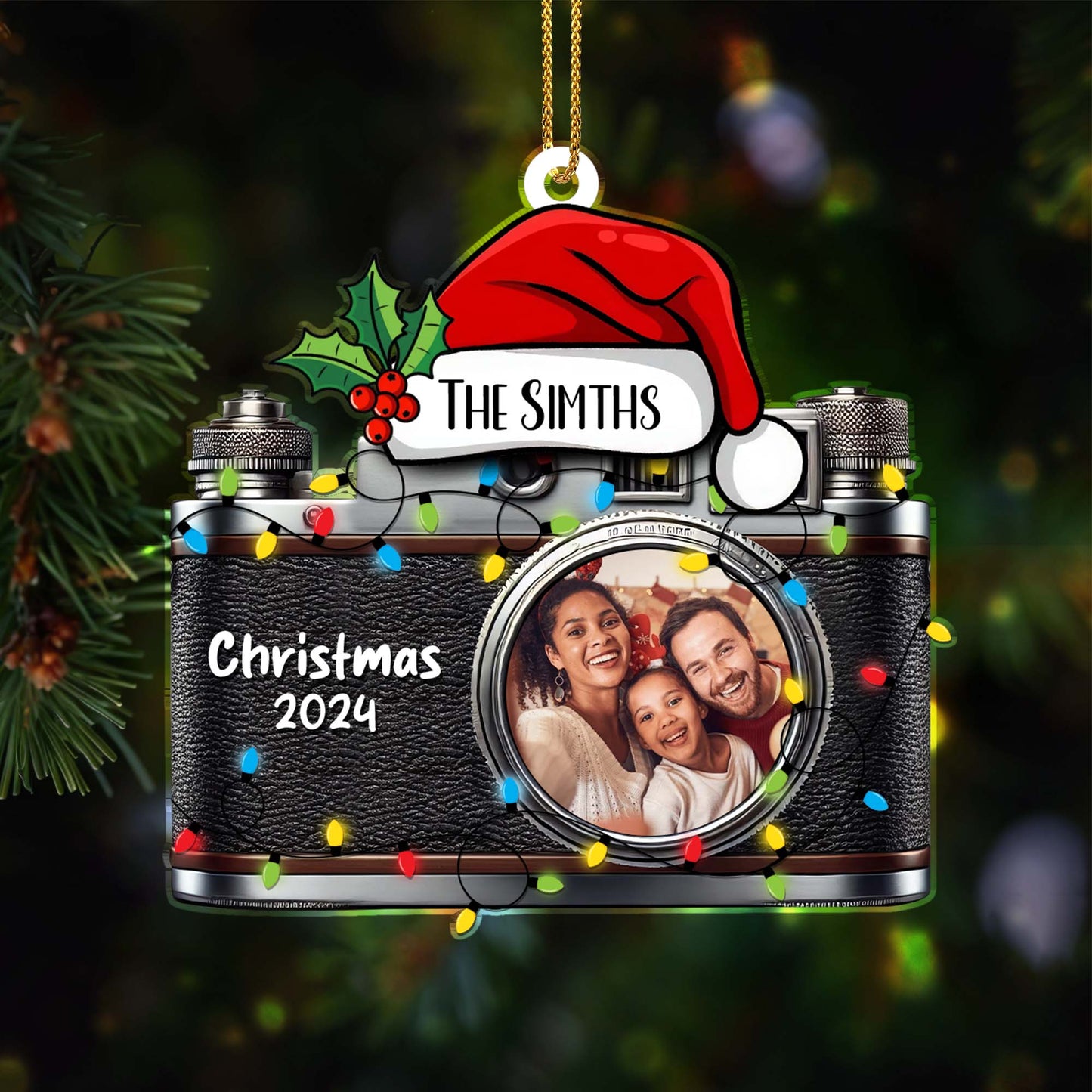 Capture Wonderful Family Moments With Photo - Personalized Custom Acrylic Ornament, Christmas Gift - FAM139_ACO