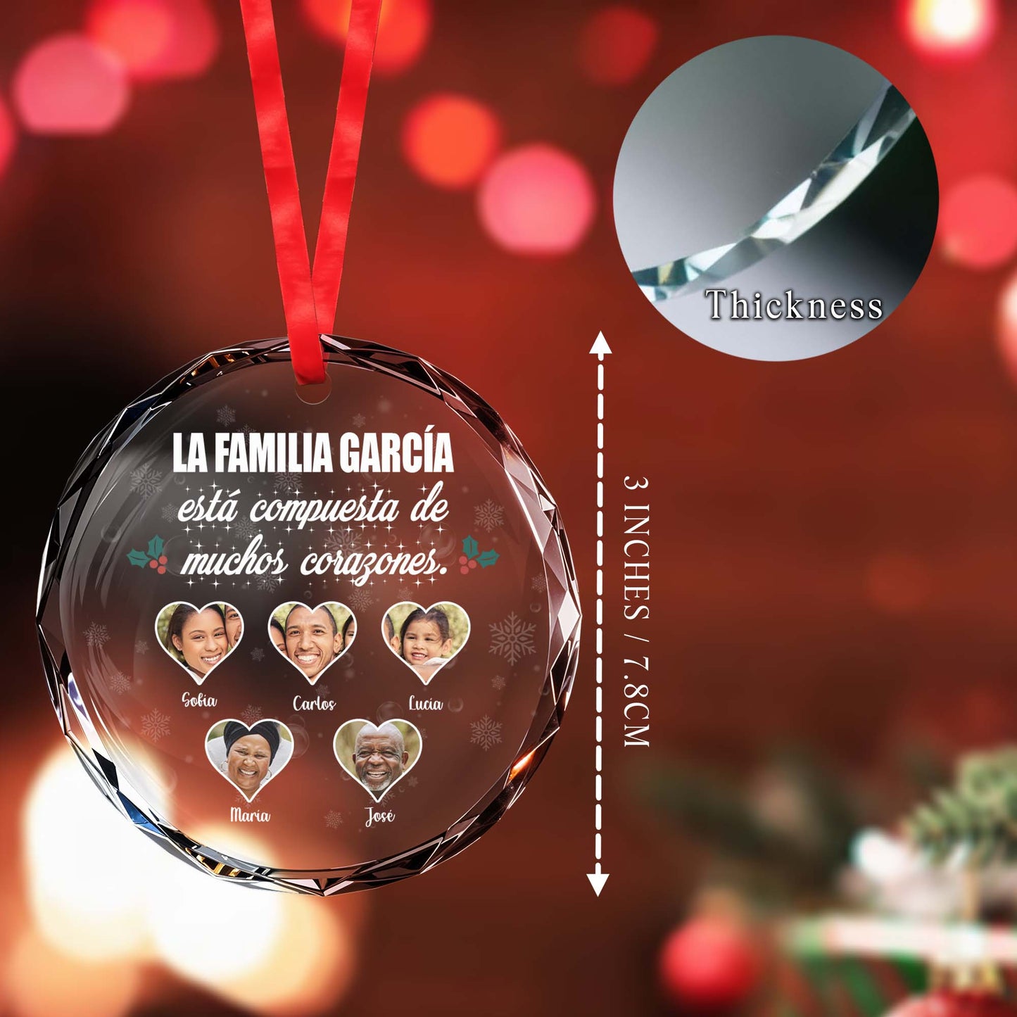 La Familia Está Compuesta De Muchos Corazones Ornament With Hearts