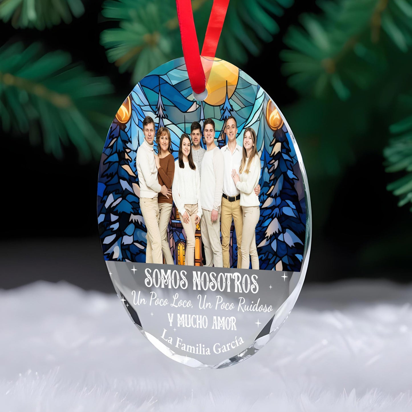 Somos Nosotros Un Poco Loco Y Mucho Amor Family Ornament