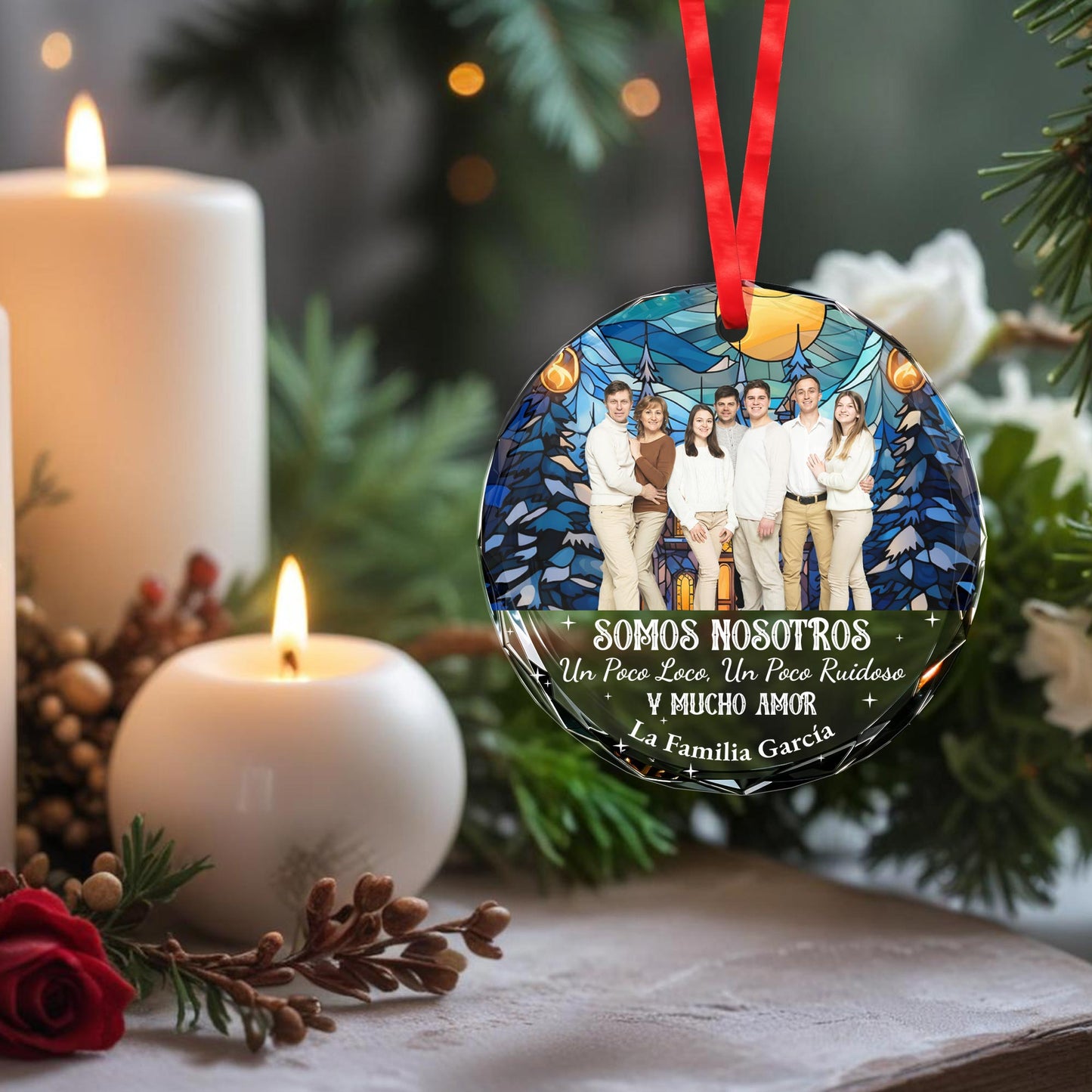 Somos Nosotros Un Poco Loco Y Mucho Amor Family Ornament