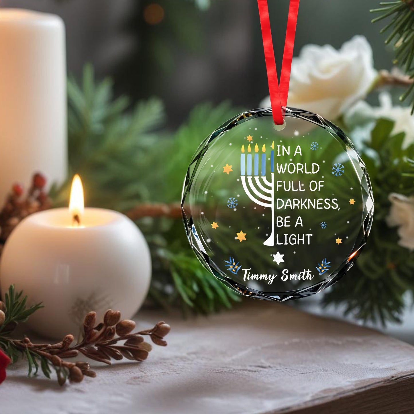 In A World Full Of Darkness, Be A Light With Menorah Design
