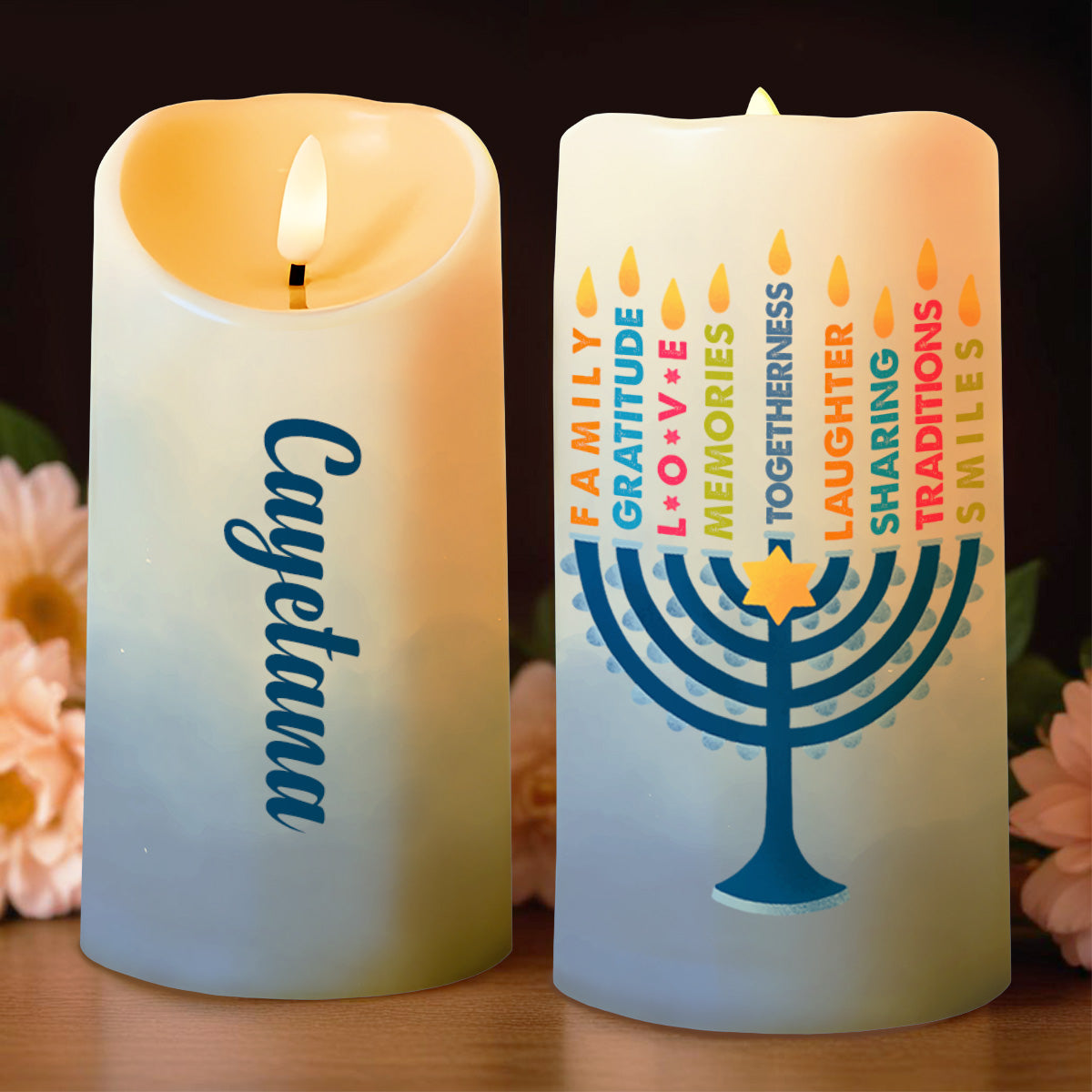 Family Gratitude And Love Menorah Design