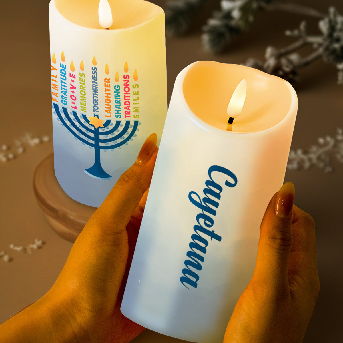 Family Gratitude And Love Menorah Design