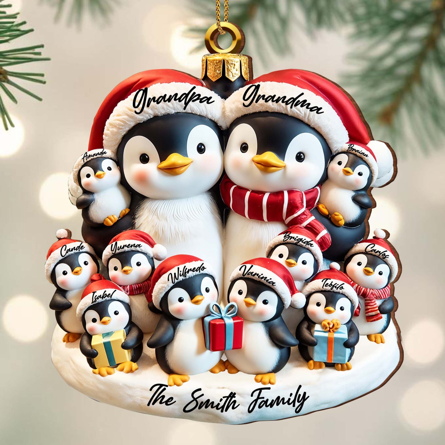 Celebrate Family Togetherness Festive Penguins Ornament