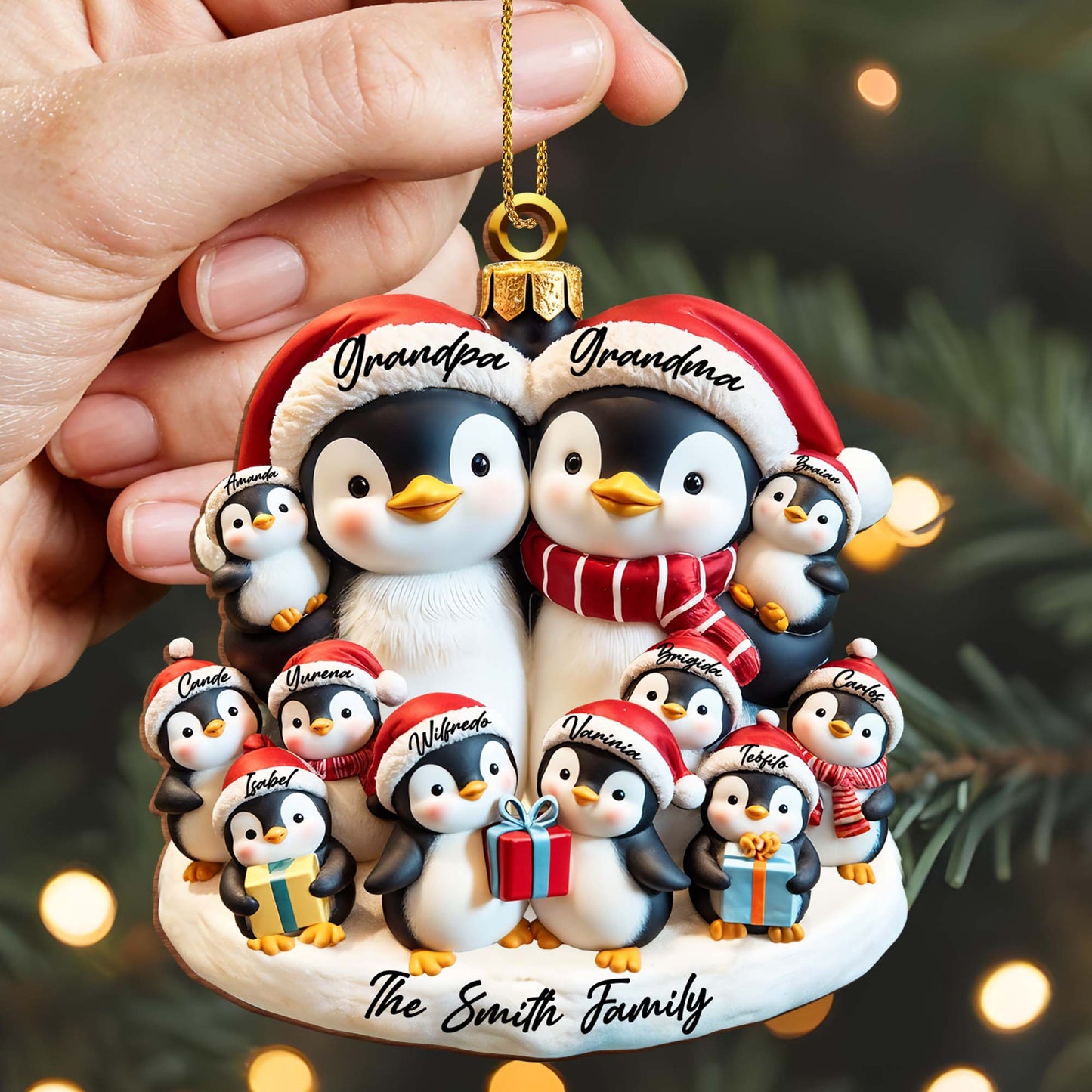 Celebrate Family Togetherness Festive Penguins Ornament