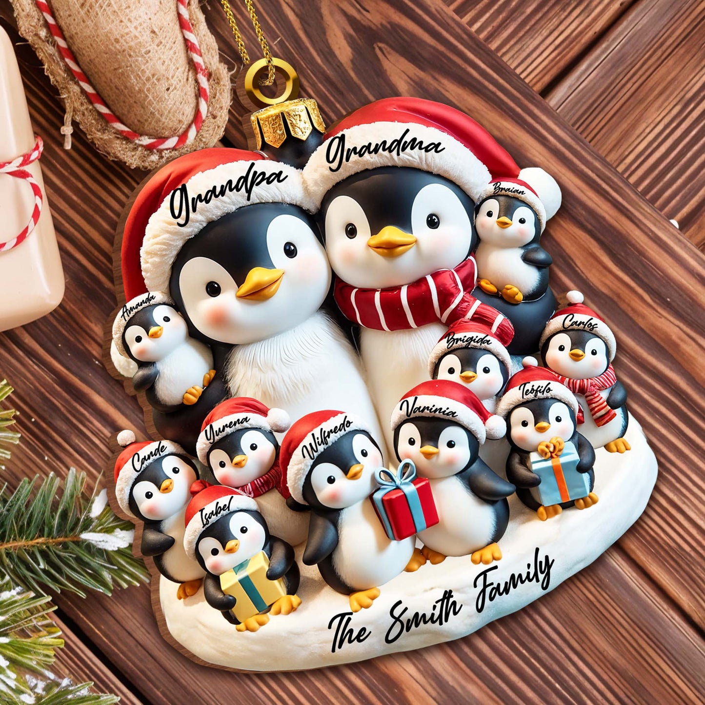 Celebrate Family Togetherness Festive Penguins Ornament