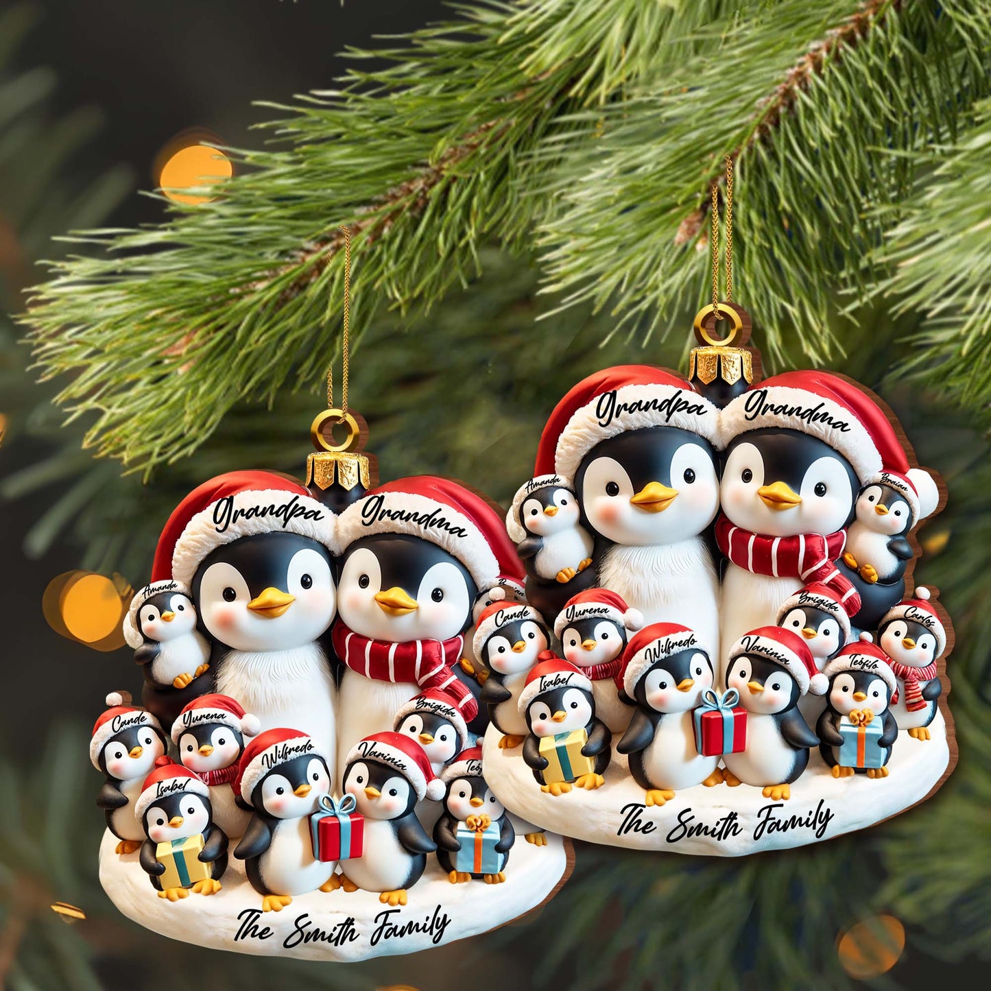 Celebrate Family Togetherness Festive Penguins Ornament