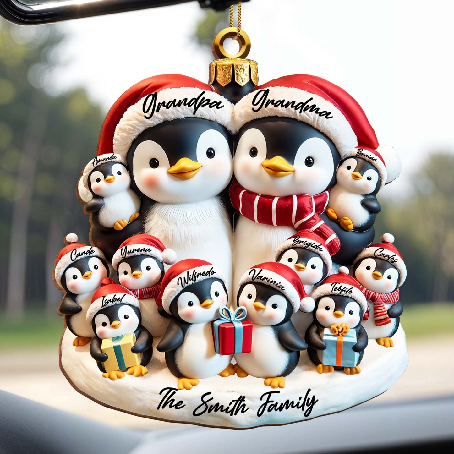 Celebrate Family Togetherness Festive Penguins Ornament