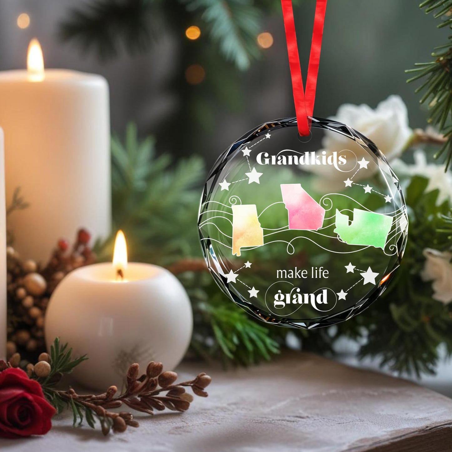 Grandkids Make Life Grand U.S. States Ornament