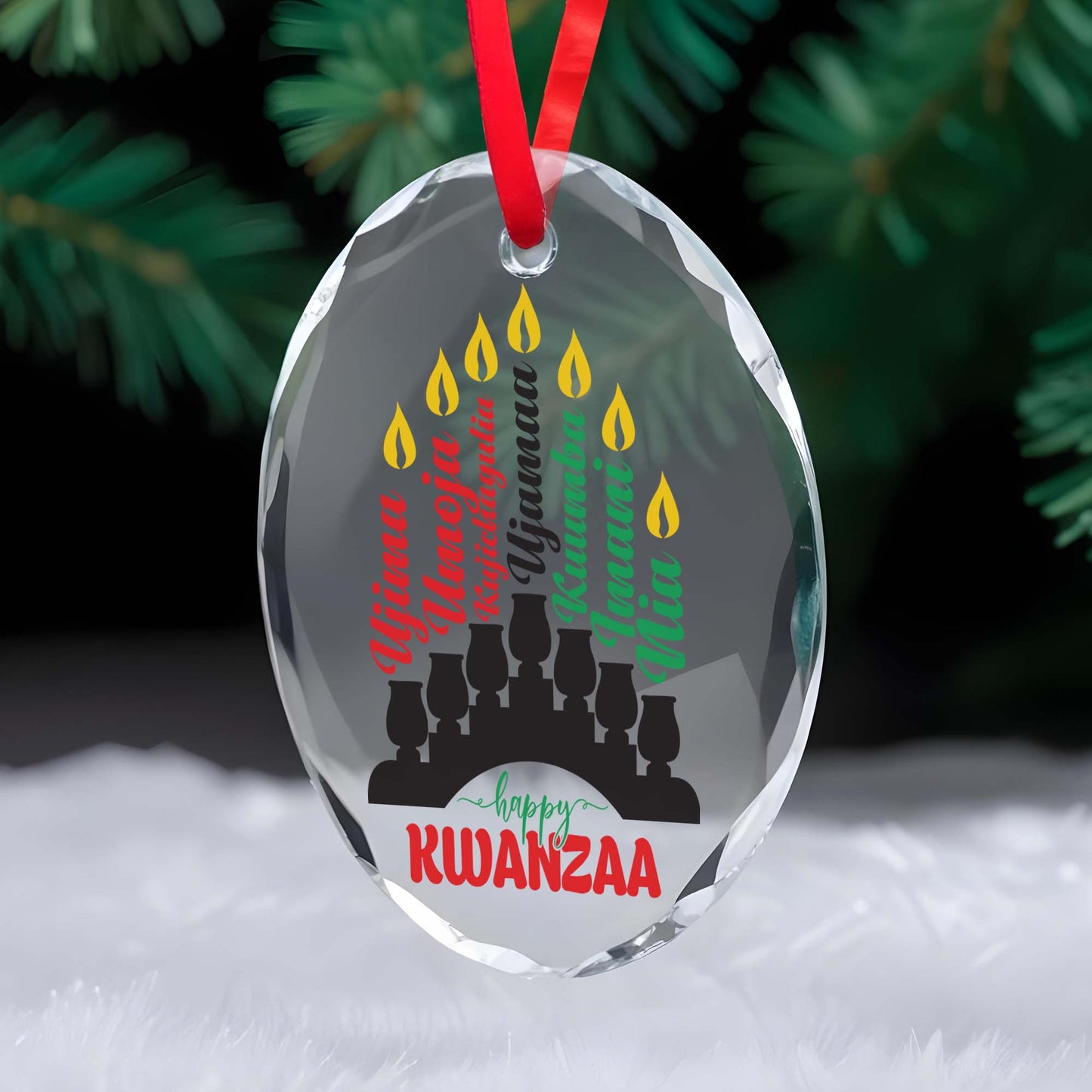 Happy Kwanzaa Kinara With Candles Design