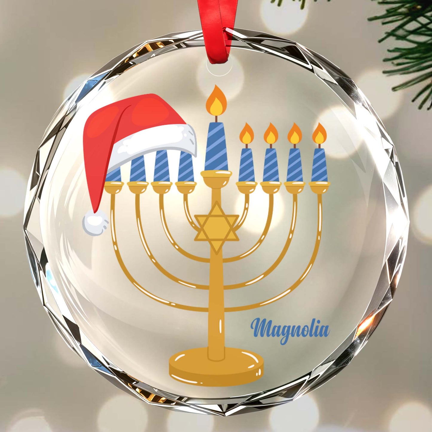 Festival Of Lights Menorah And Santa Hat