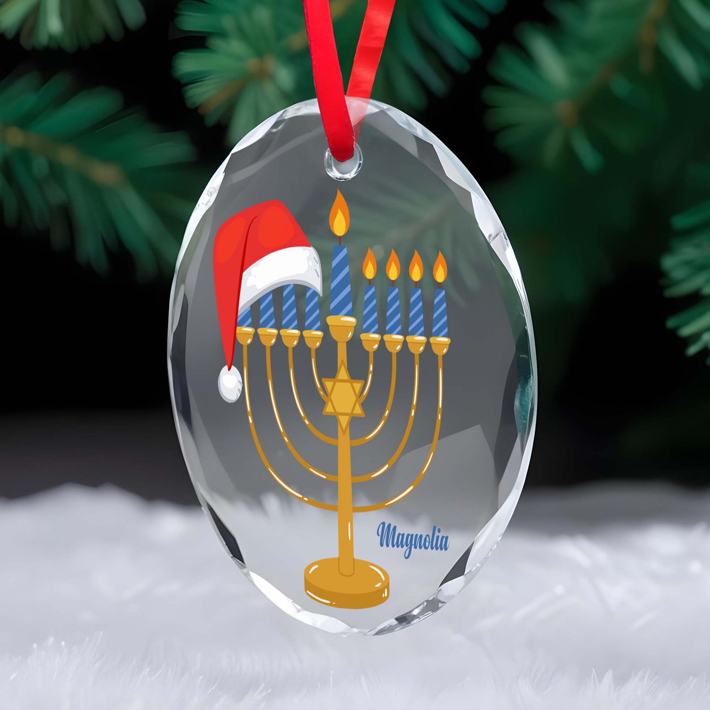 Festival Of Lights Menorah And Santa Hat