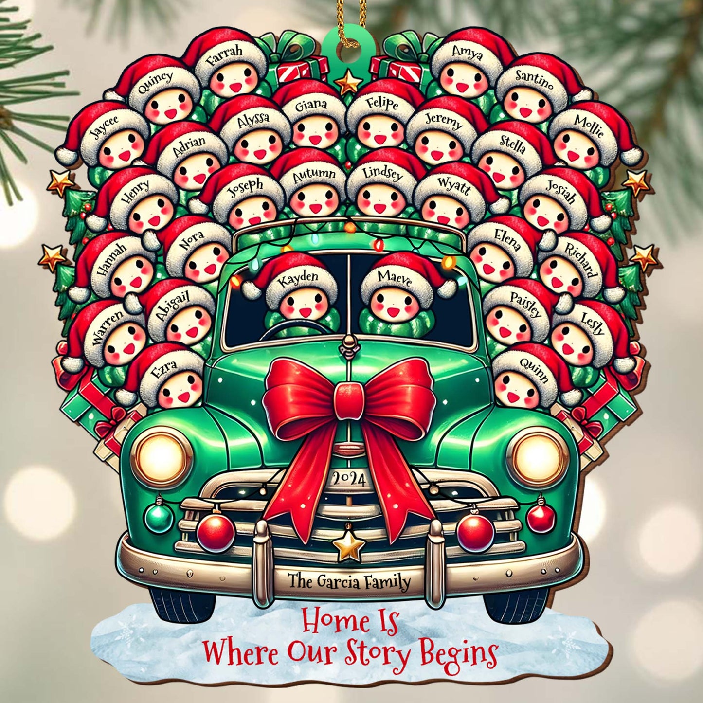 Home Is Where Our Story Begins Christmas Family Ornament