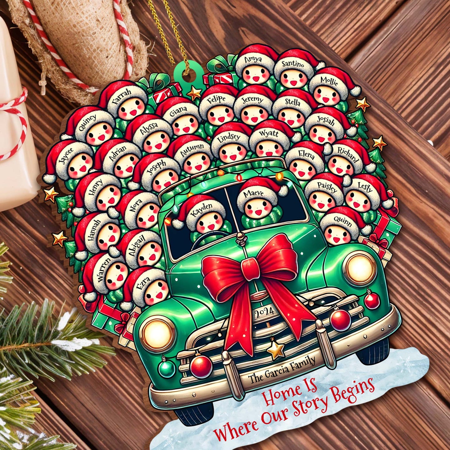 Home Is Where Our Story Begins Christmas Family Ornament