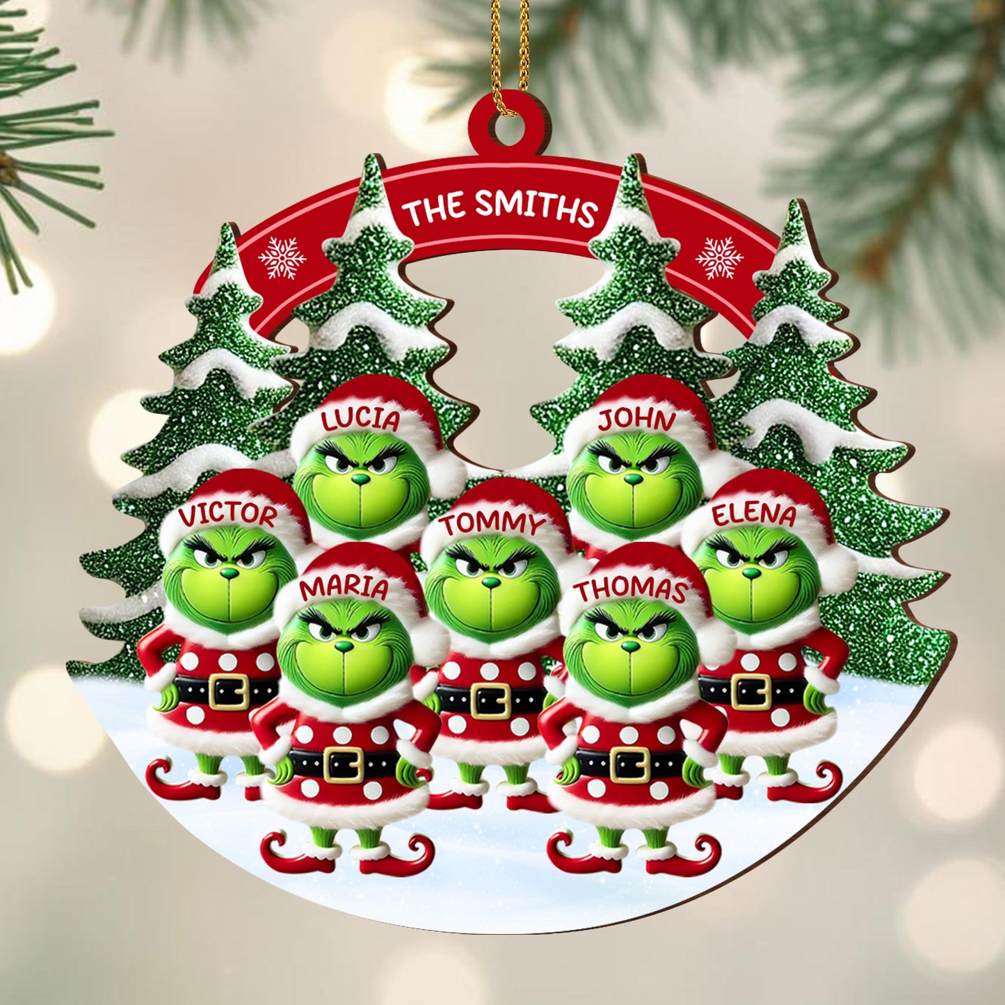 Personalize Your Family Christmas With Grinch In Santa Outfit