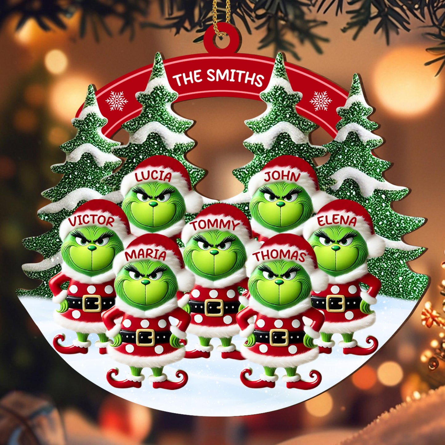 Personalize Your Family Christmas With Grinch In Santa Outfit