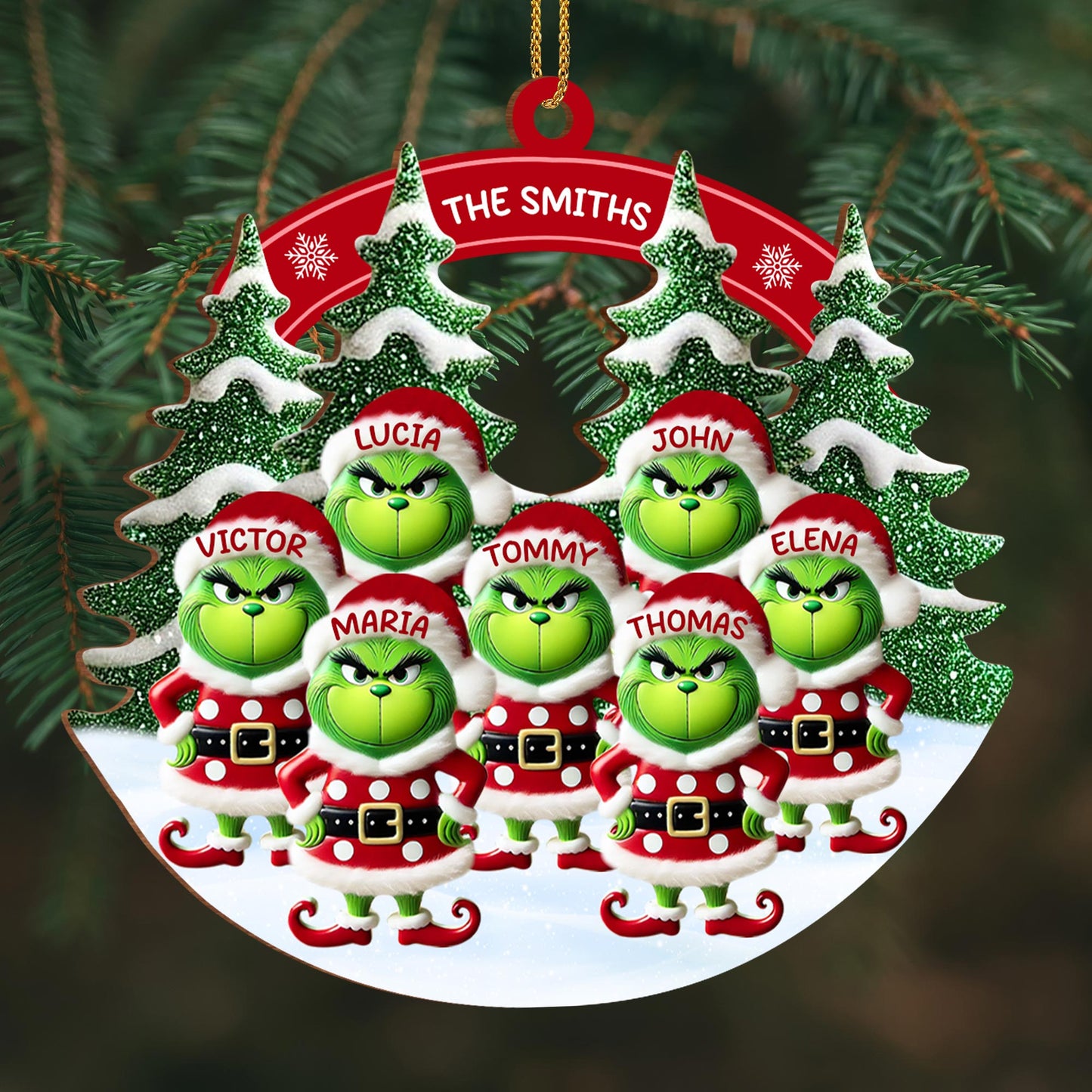 Personalize Your Family Christmas With Grinch In Santa Outfit