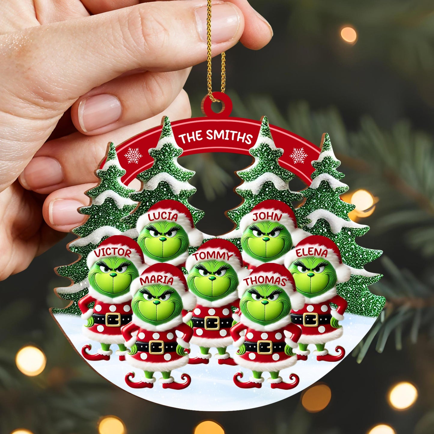 Personalize Your Family Christmas With Grinch In Santa Outfit